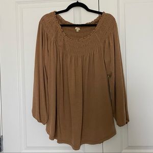 Brown Ruched Top Size M